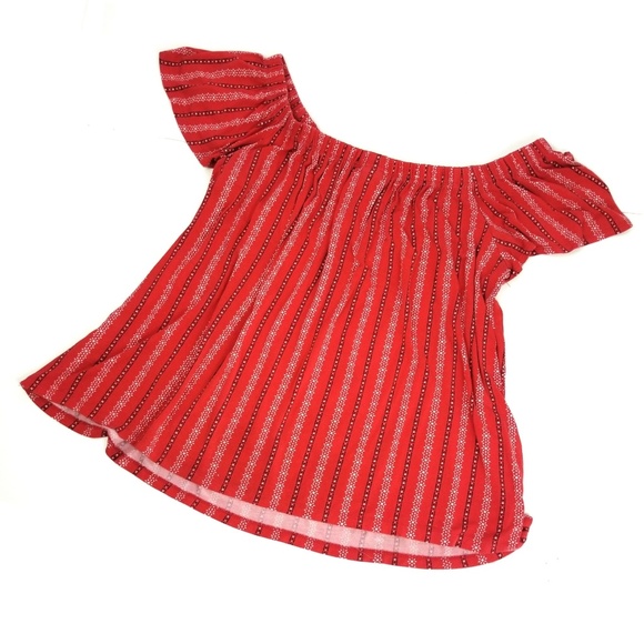 ❌SOLD❌🛸TORRID || Border Off Shoulder Top - Picture 5 of 5